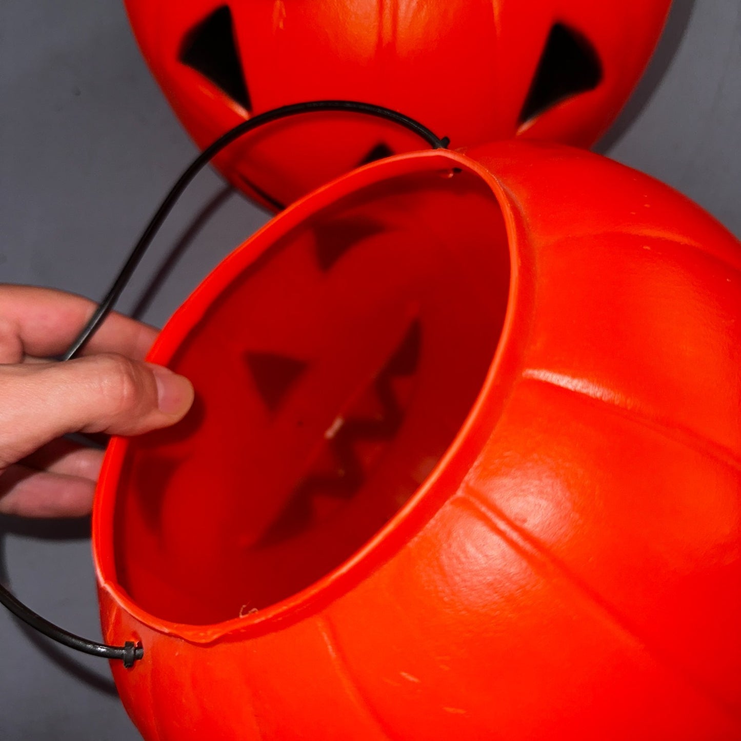 Vtg 1980s General Foam Plastics Pumpkin Pail Bucket Made in USA Retro Halloween