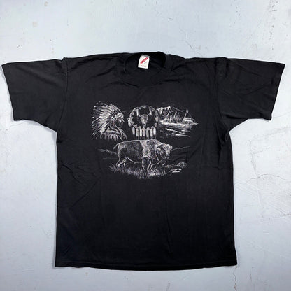 Buffalo Native American Jerzees VTG T Shirt Single Stitch Spirits Sue Chaffee