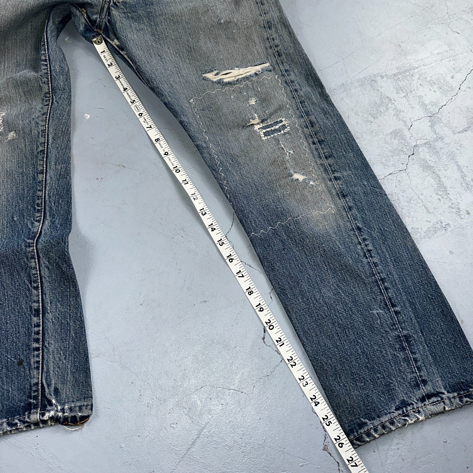 Vintage LEVIS 505 Jeans Big E 1960s Denim 30x26 USA 60s 501 502 Talon Zipper