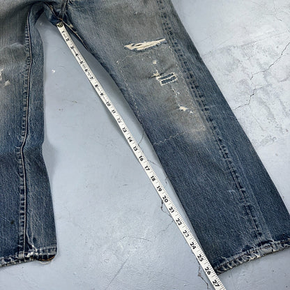 Vintage LEVIS 505 Jeans Big E 1960s Denim 30x26 USA 60s 501 502 Talon Zipper