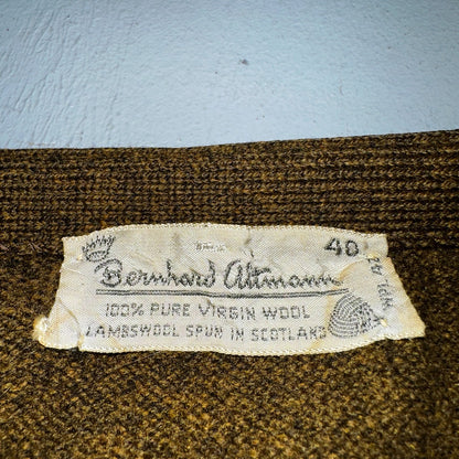 Bernhard Altmann VTG 100% Virgin Wool Cardigan Sweater Scotland 40 Kurt Cobain
