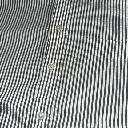 Lands End Shirt Men's M Green Striped Long Sleeve Button Down Trad Fit VTG 90s