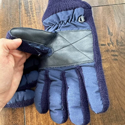 Vtg 80s 90s Thinsulate Winter Ski Skiing Snowmobile Snow Blue GLOVES