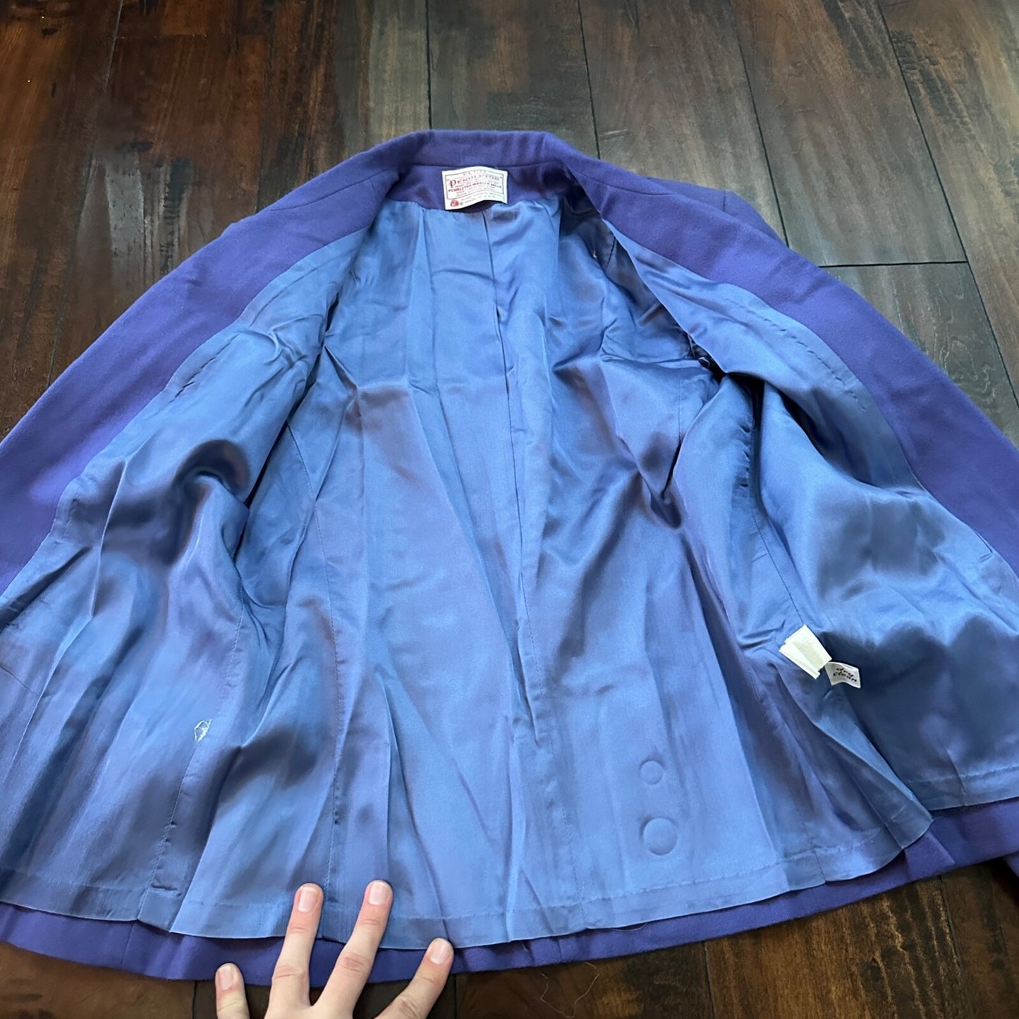 VTG Pendleton Women’s 100% Virgin Wool Purple Blazer Jacket USA Size 8 Skirt Set