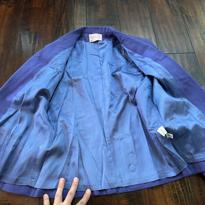 VTG Pendleton Women’s 100% Virgin Wool Purple Blazer Jacket USA Size 8 Skirt Set