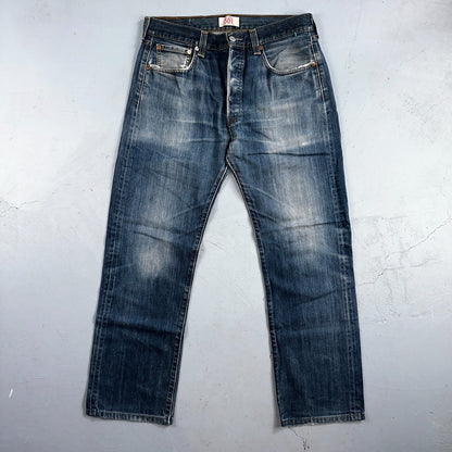 Levis 501 Y2K XX Straight Leg Jeans Blue VTG Med Wash 33x34 Act 31x29