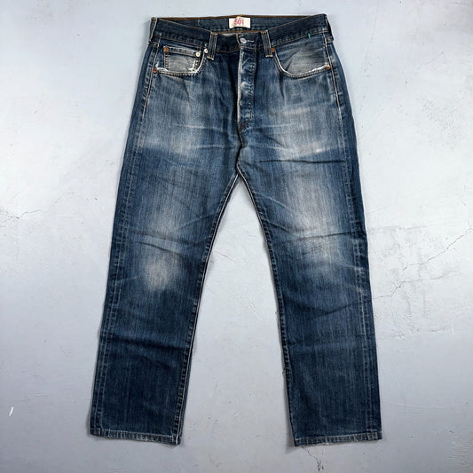 Levis 501 Y2K XX Straight Leg Jeans Blue VTG Med Wash 33x34 Act 31x29
