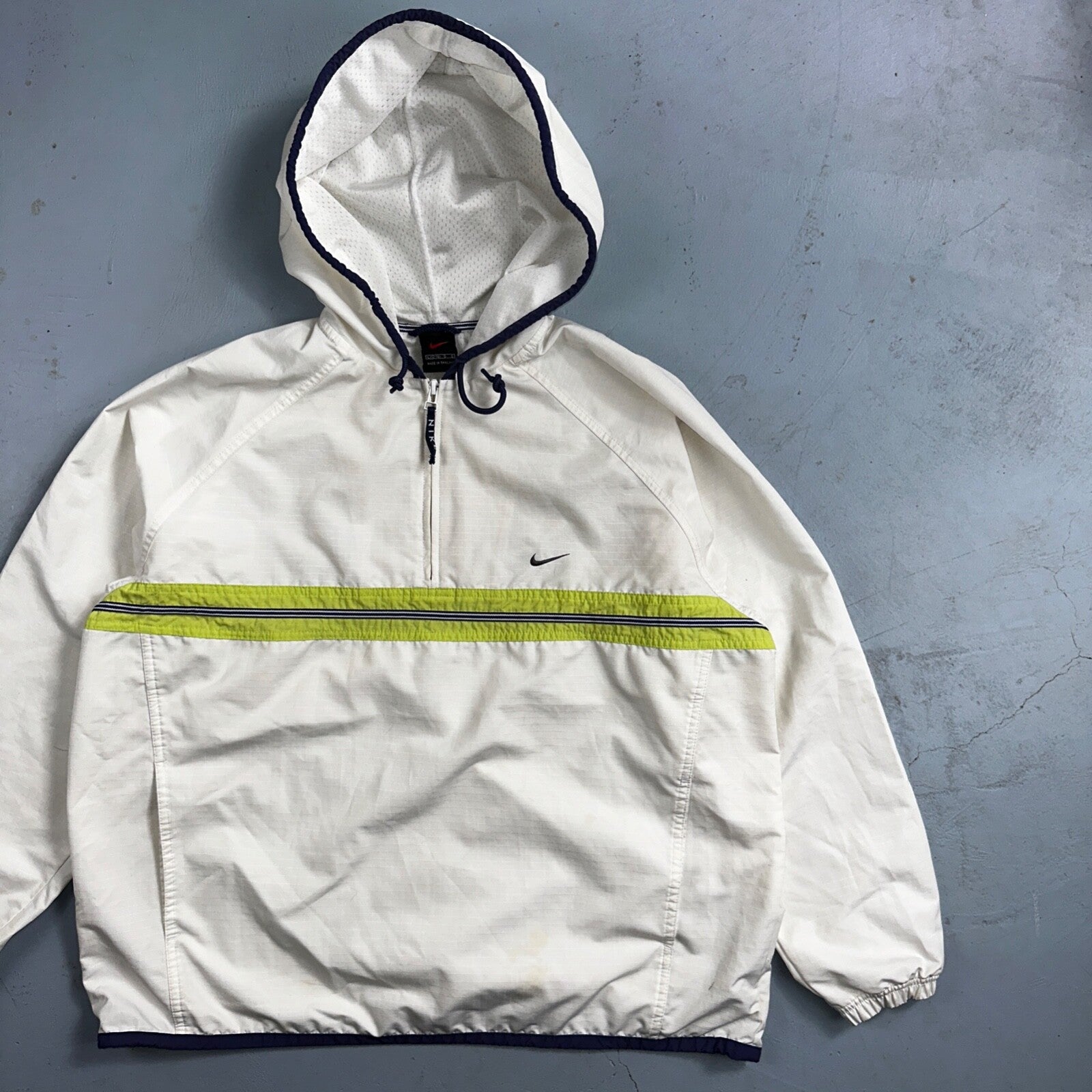 Nike Jacket Vintage Nylon Windbreaker Women’s Quarter Zip Large White 90s