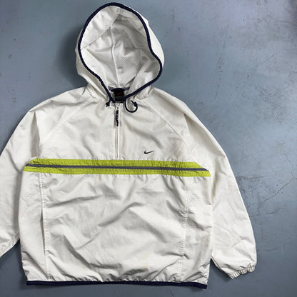Nike Jacket Vintage Nylon Windbreaker Women’s Quarter Zip Large White 90s