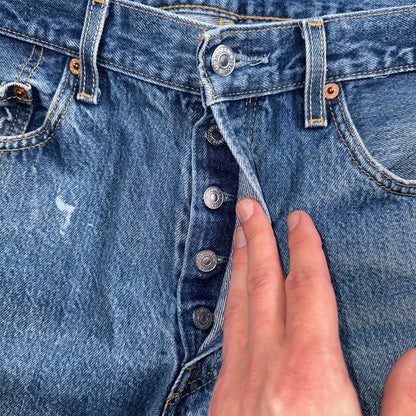 Levis 501 Vintage Y2K XX Straight Leg Jeans Blue Med Wash 35x33 Act 34x29