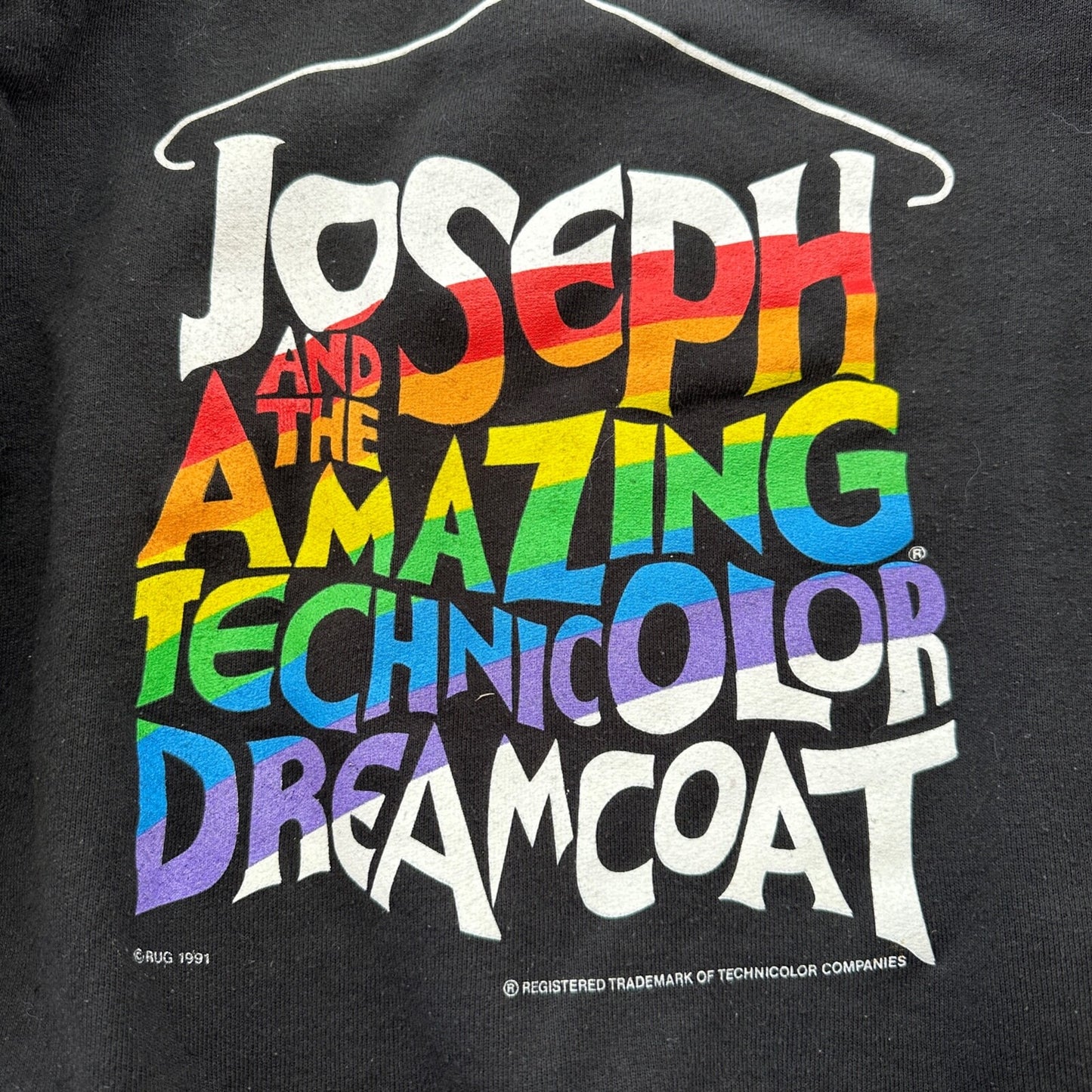 Black Vintage Sweatshirt Crewneck FOTL Rap Rainbow Print Music Joseph 90s XL