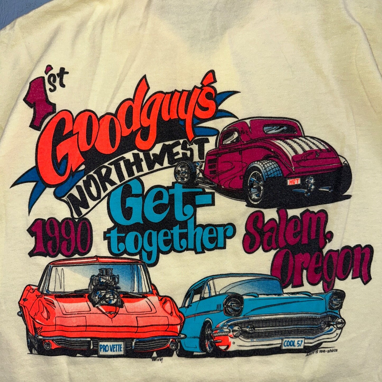 Goodguys Polo Anvil Large VTG T Shirt Cars Hot Rods Cars Corvette Cool Oregon