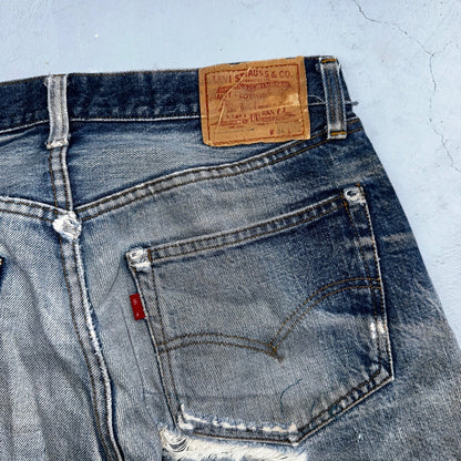Levis 501 Vintage 80s Redline Selvedge USA XX Jeans Light Wash 34x34 Act 31x30