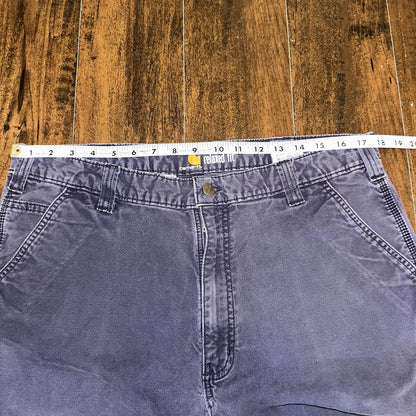 Carhartt Rugged Flex Relaxed Fit Canvas Work Pant Mens 38x36 Navy 102291-412 VTG