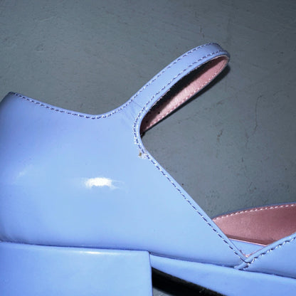 Jeffrey Campbell Ecolier Platform Pump Maddison Mary Jane Blue Platform Shoes