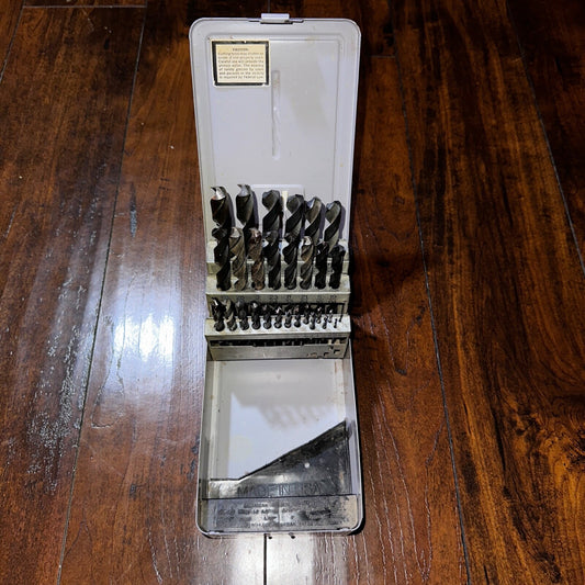 Triumph Drill 60 Piece Bit Set USA Industrial Grade Vintage Tools 1970s With Cas