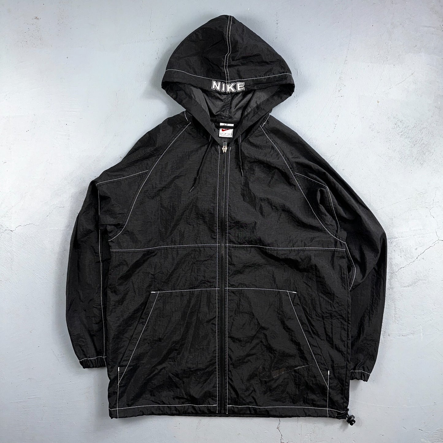 Nike 90s Vintage Track Jacket Mens Small Basketball Jordan Big Spell Out Nylon