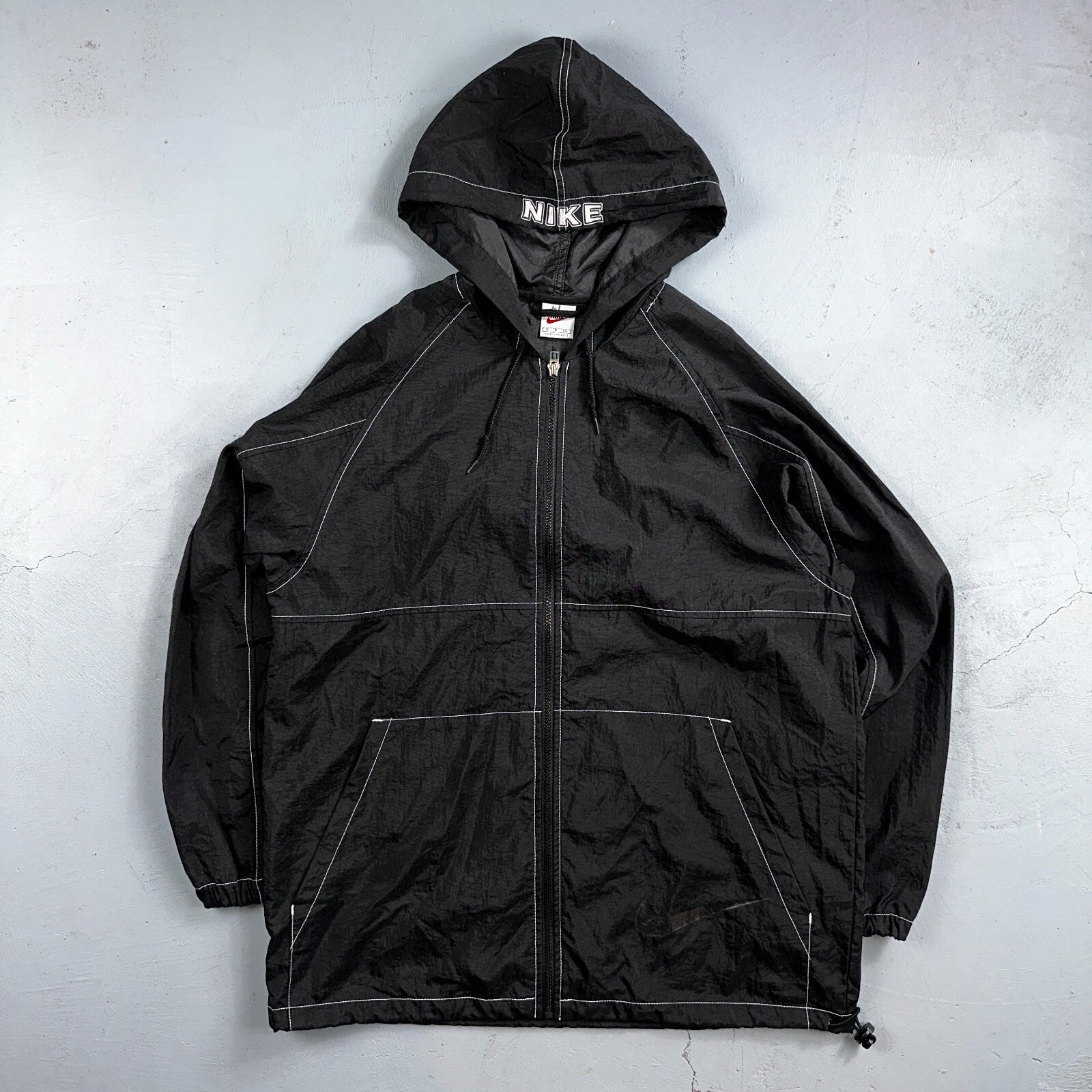 Nike 90s Vintage Track Jacket Mens Small Basketball Jordan Big Spell Out Nylon