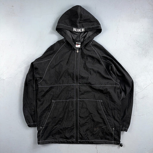 Nike 90s Vintage Track Jacket Mens Small Basketball Jordan Big Spell Out Nylon