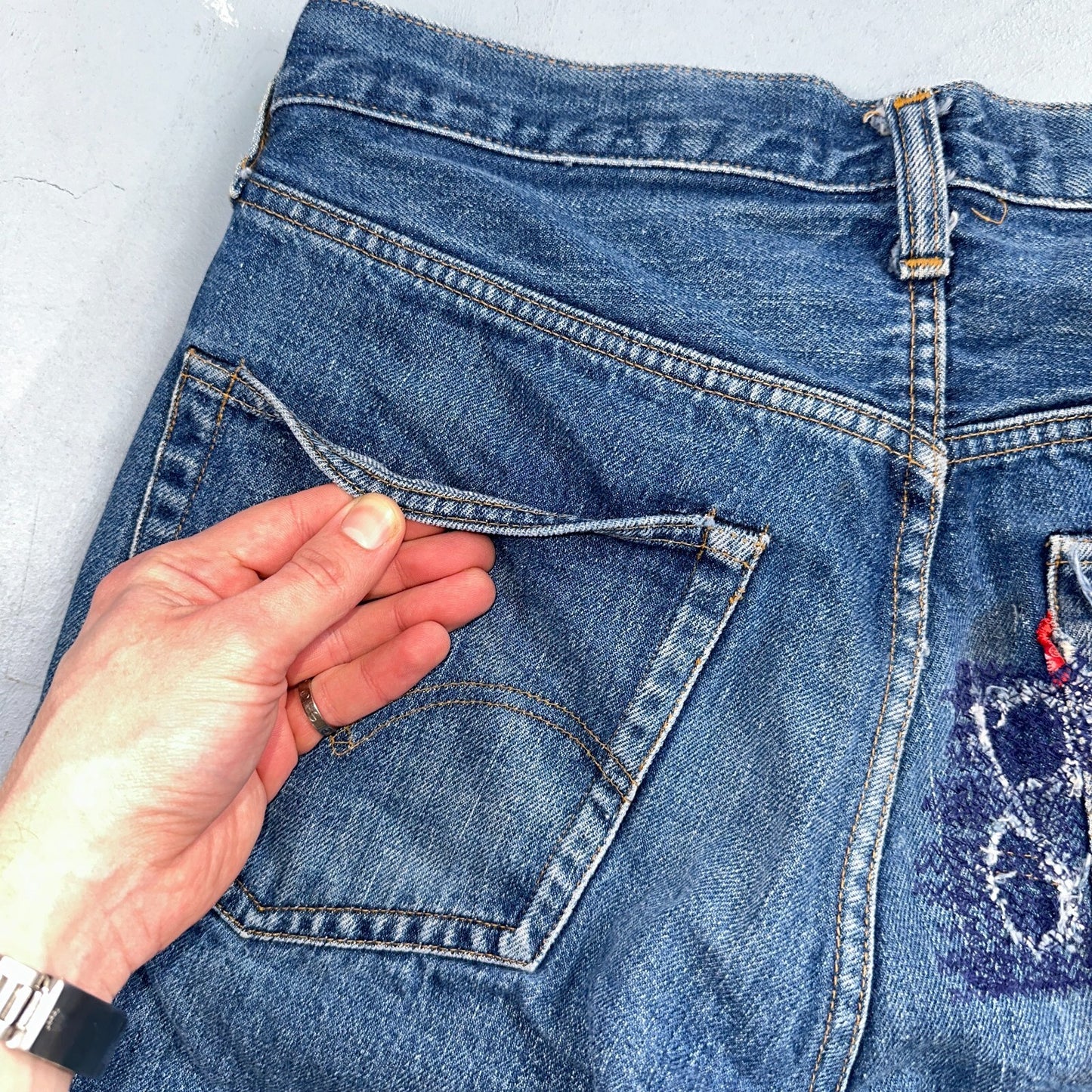 Levis 501 VTG 70s SS Redline Selvedge Jeans XX Med Wash 34x29 Act 31x25