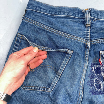 Levis 501 VTG 70s SS Redline Selvedge Jeans XX Med Wash 34x29 Act 31x25