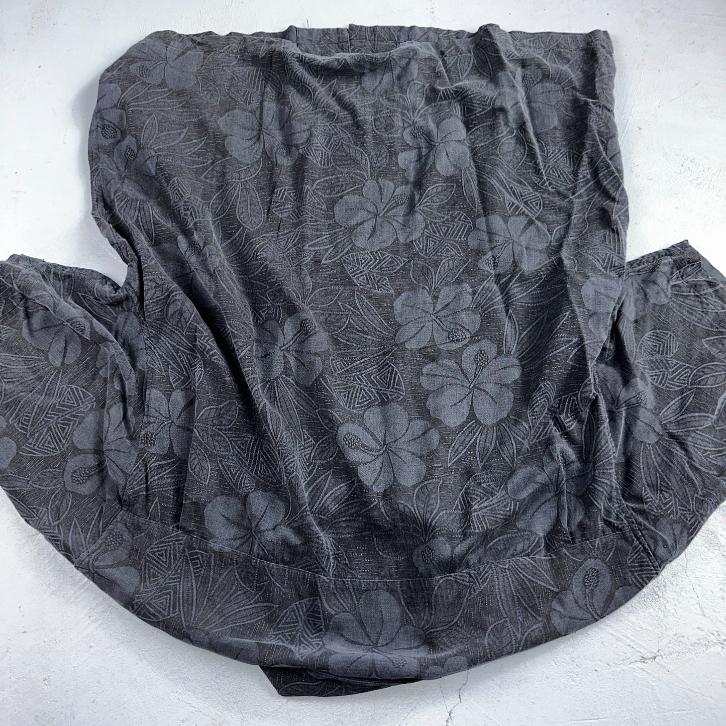 Joseph & Feiss Silk Shirt Mens XXL Short Sleeve Button Up Floral Camp Black Gray