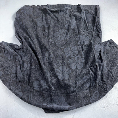 Joseph & Feiss Silk Shirt Mens XXL Short Sleeve Button Up Floral Camp Black Gray