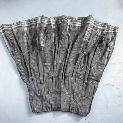 Gray Plaid Original Vintage Wool Pleated Skirt Rockabilly 1960s 50s 60s 26 Waist