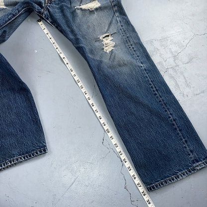 Levis 501 Vintage Y2K Mexico Straight Leg Jeans 36x29 90s Med Wash Act 35x28