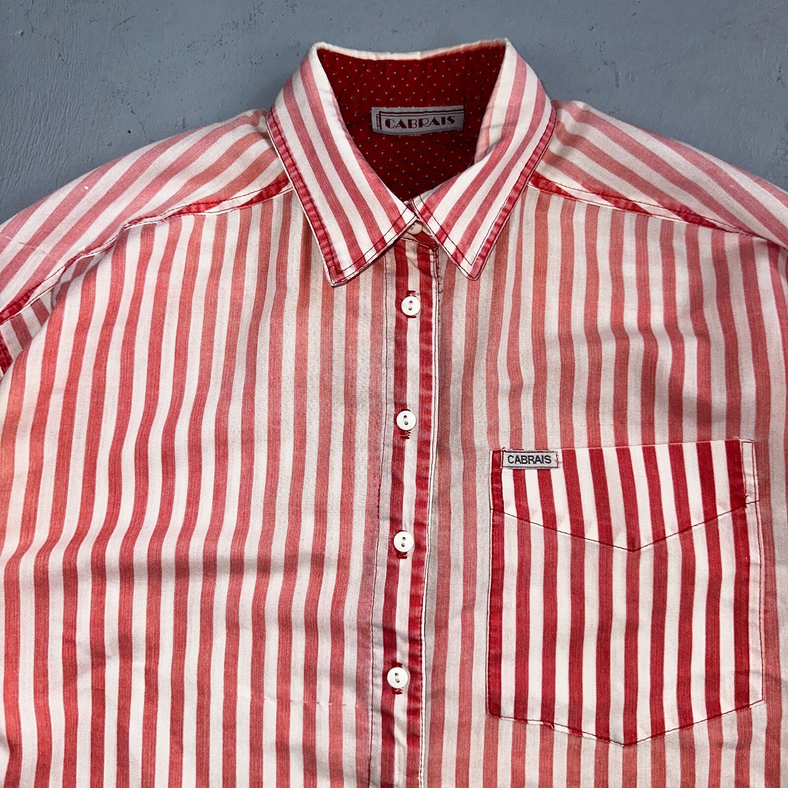Cabrais Button Up Shirt Womens XL Multicolor Long Sleeve Collared Striped 90s