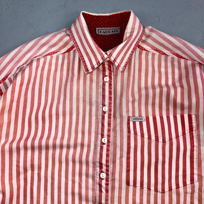 Cabrais Button Up Shirt Womens XL Multicolor Long Sleeve Collared Striped 90s