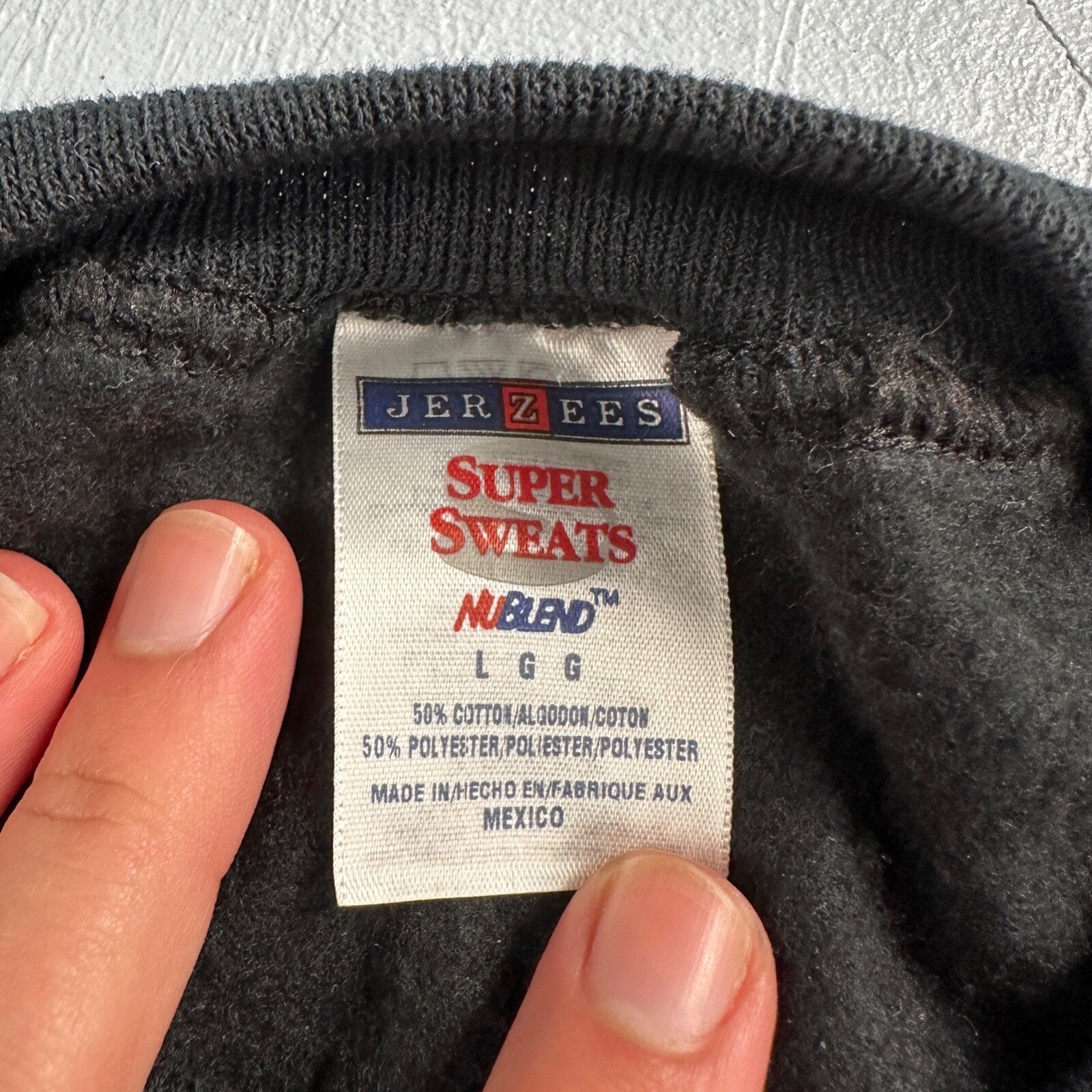 VTG Jerzees Sport Blank Sweatshirt L 1990s Y2K Black Crewneck Basic