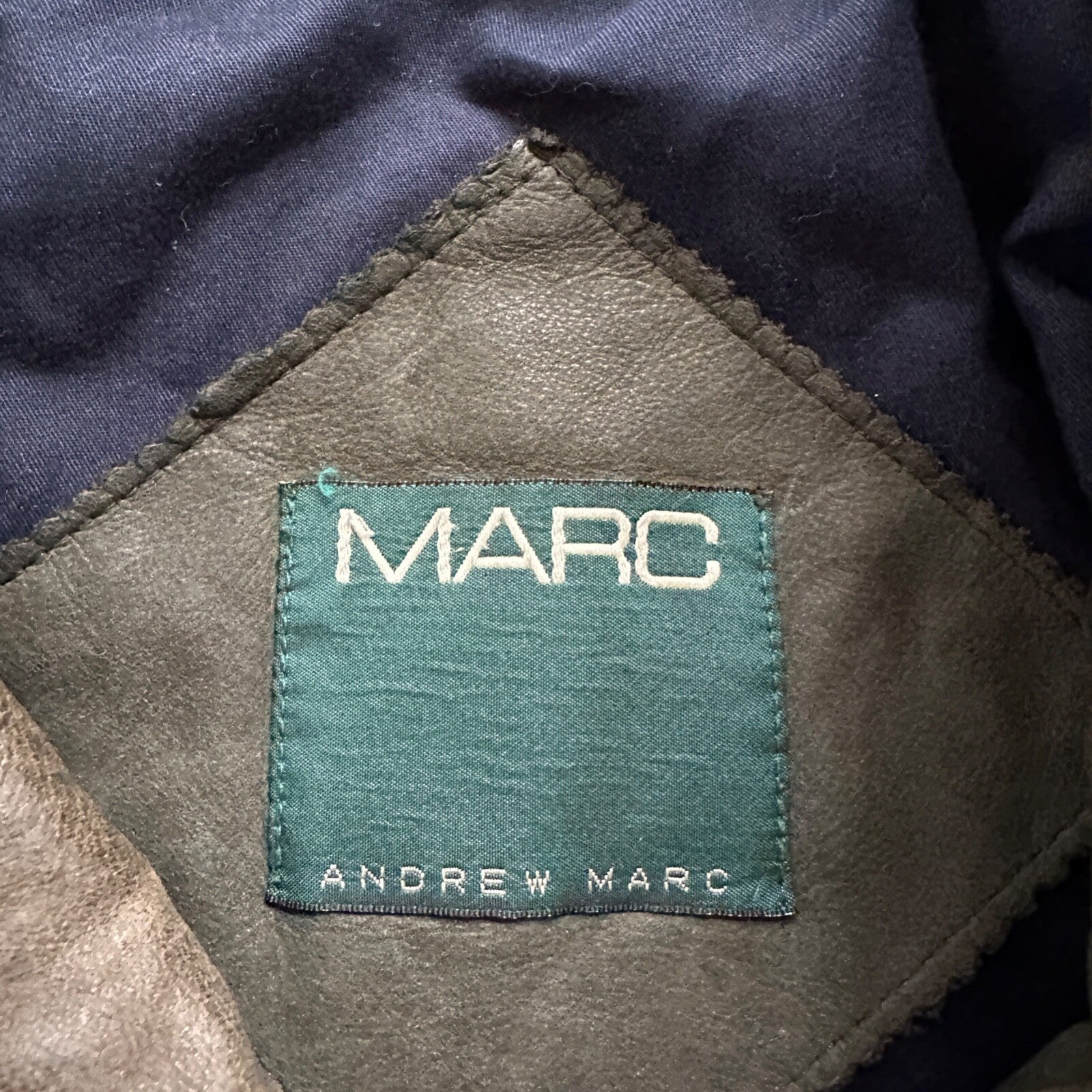 Andrew Marc NEW YORK Mens Suede Leather Coat Jacket Boxy Vintage Y2K 90s A2