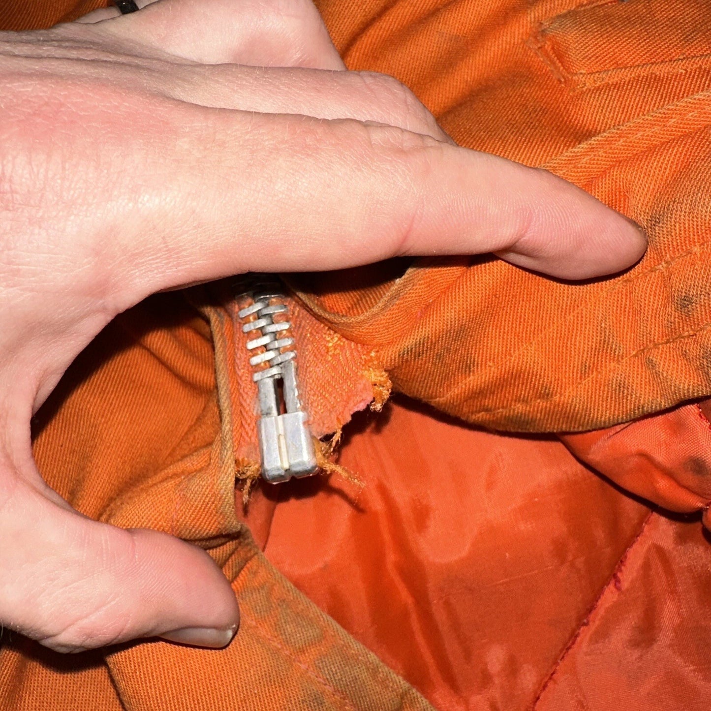 Vtg 50s 60s Hunters Friend Orange L Canvas Hunting Jacket Work Coat Rockabilly