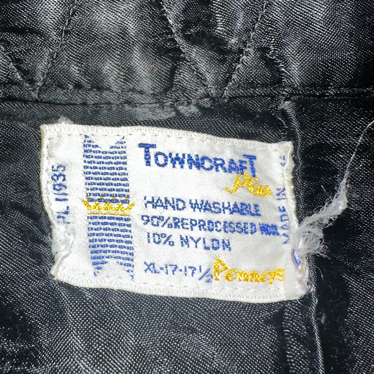 Vintage 60s 70s Towncraft Wool Flannel Blend Button Up Shirt Penneys XL Orange