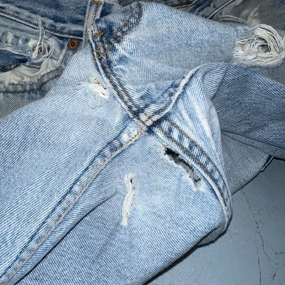 Levis 501 Vintage 90s USA XX Straight Leg Jeans Blue Light Wash 34x34 Act 32x33