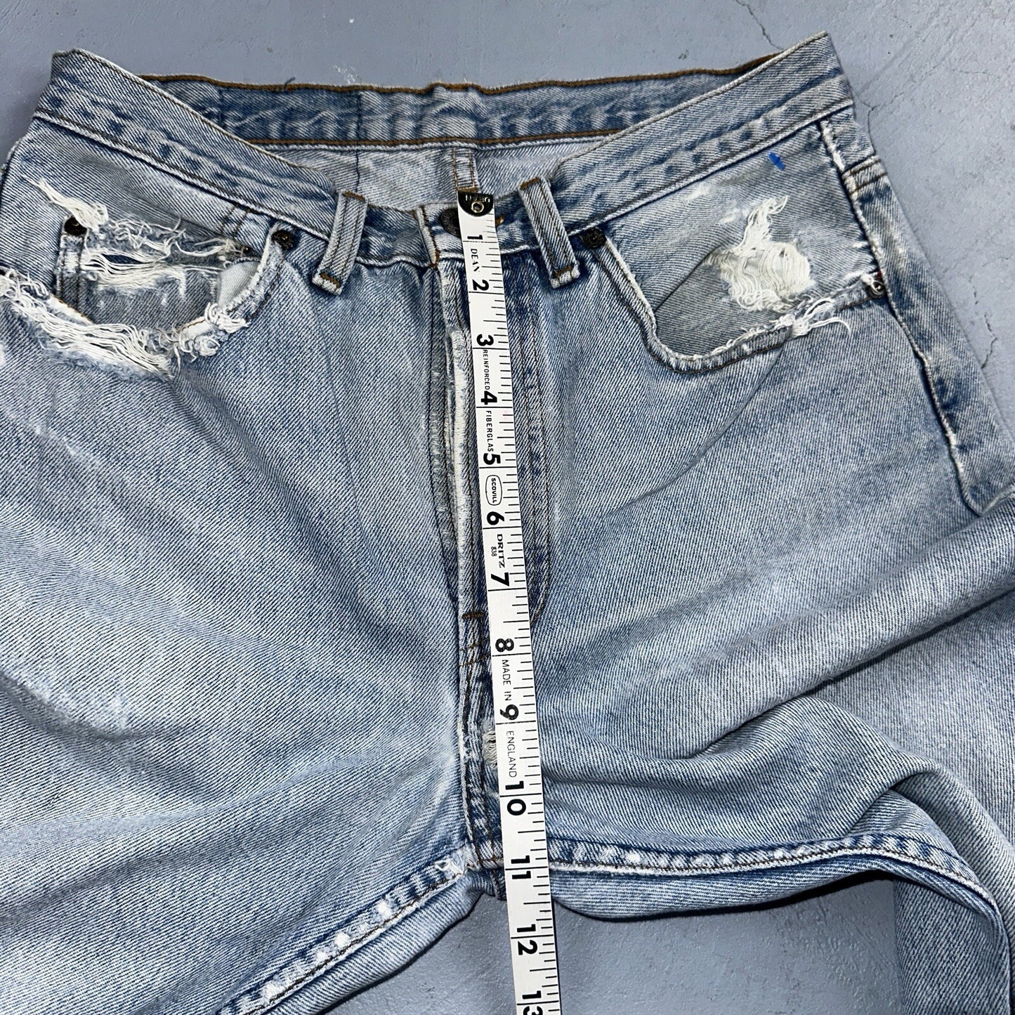 Levis 501 Vintage 90s Straight Leg Jeans 32x30 80s Light Wash Act 28x30 Thrashed