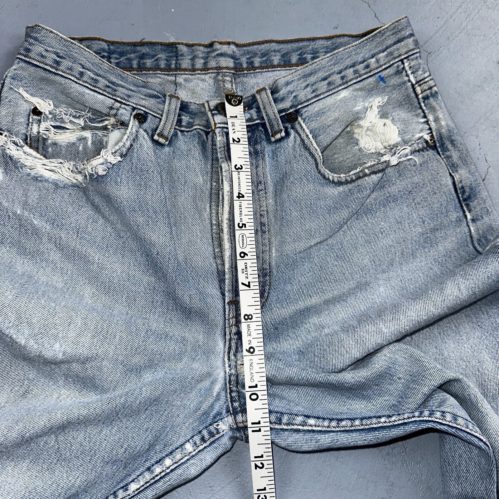 Levis 501 Vintage 90s Straight Leg Jeans 32x30 80s Light Wash Act 28x30 Thrashed