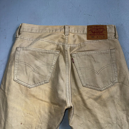Levis 501 Vintage 90s USA XX Straight Leg Jeans Khaki Light Wash 31x30 Act 31x29