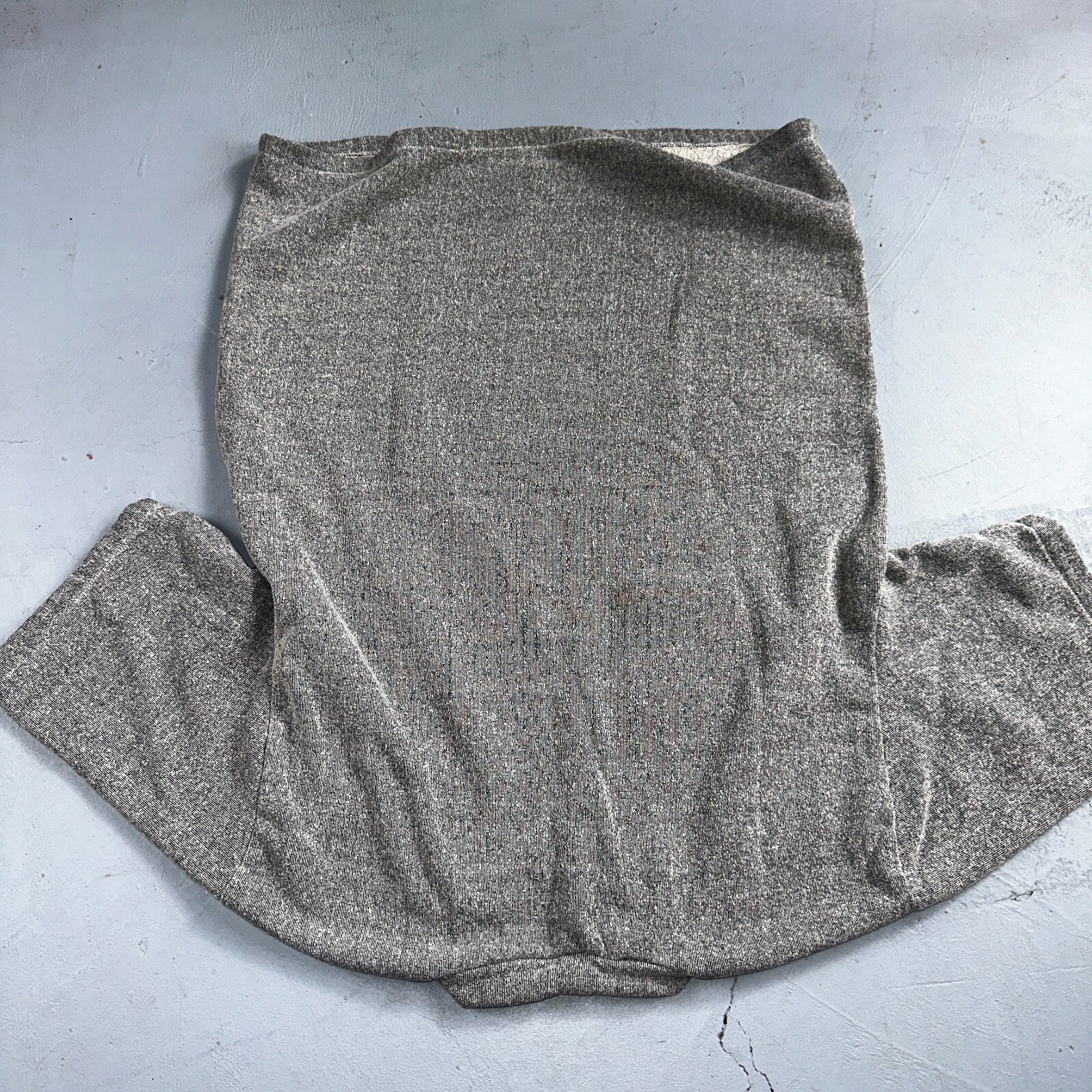 Gray 1970s VTG Crew Neck Sweatshirt Short Sleeve Heather Rockabilly 60s 70s