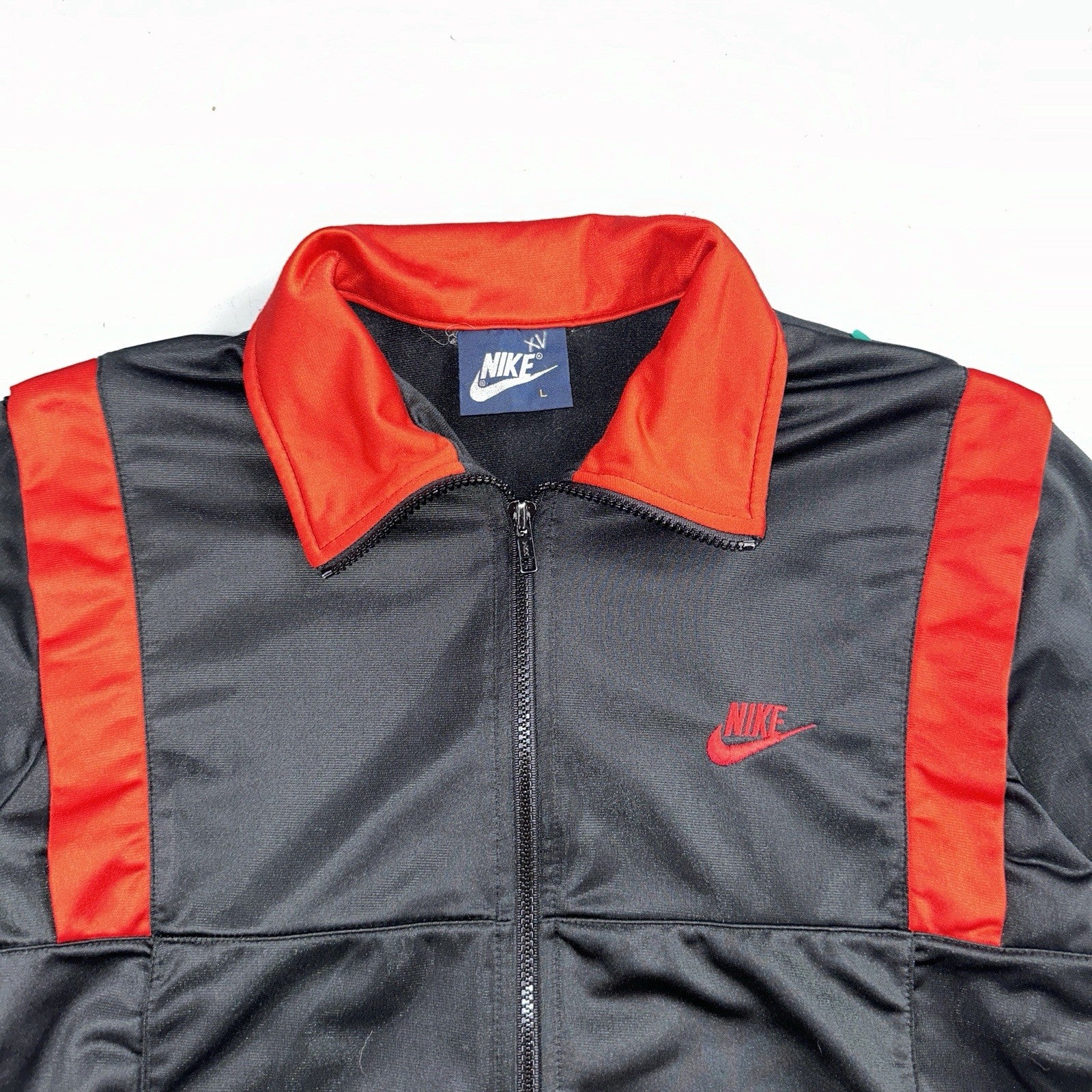 Nike Vintage 1985 Air Jordan Jacket Bred Chicago L RARE Black Red Poly 80s