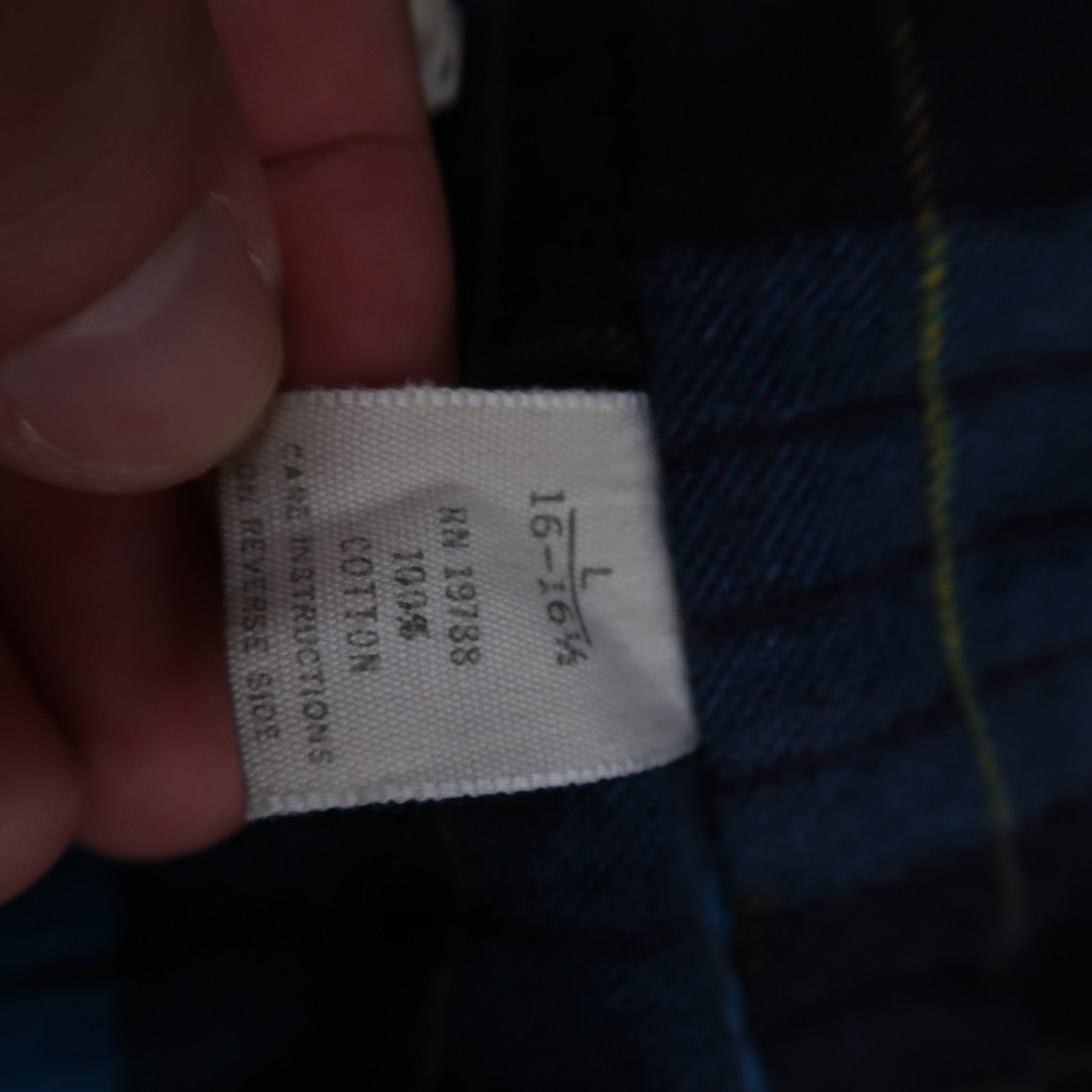 VTG 1970s Men's L Blue Flannel Shirt Black Ribbed Ricky Monzini USA Rockabilly