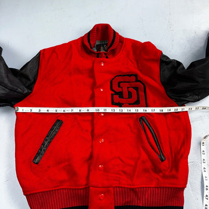 Varsity Jacket VTG 50s 60s WHITING Wool Leather San Diego CA SD Letterman Red
