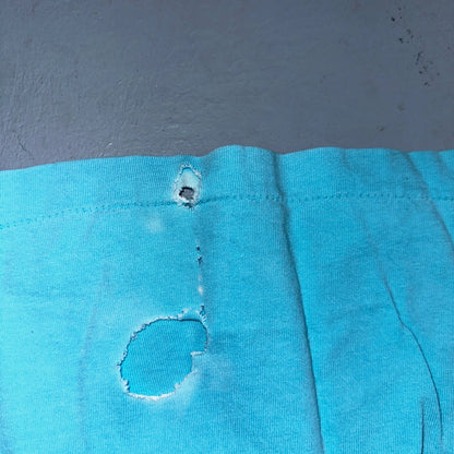 Fruit Of The Loom Long Sleeve Blank VTG T Shirt Lot XL Blue Thrashed Grunge