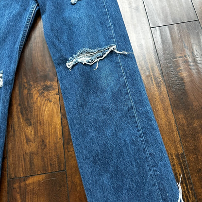 Vintage 90s Levis 501 34x32 USA Blue Denim Jeans Act 30x27 Thrashed Distressed