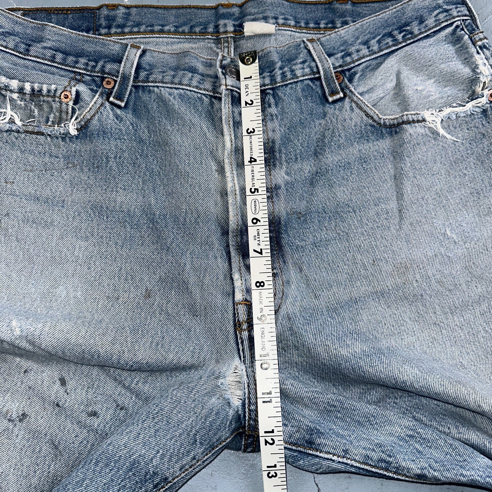 Levis 501 Vintage Y2K XX Straight Leg Jeans 90s Blue Light Wash 38x30 Act 35x26