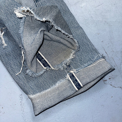 Levis 501 Vintage 80s Redline Selvedge USA XX Jeans Thrashed 36x30 Act 33x26