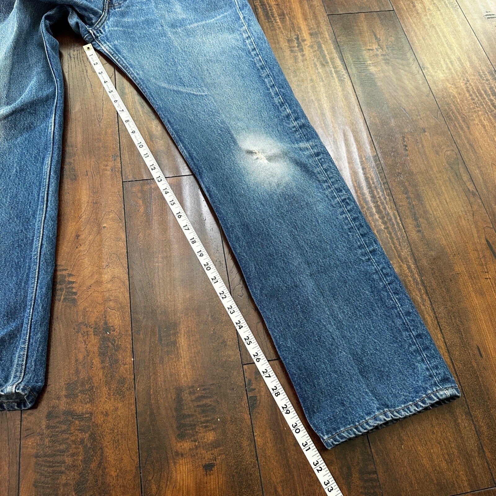 VTG 90s Levis 501 Button Fly 36x36 USA Tag Jeans Straight Wash Blue XX Act 32x31