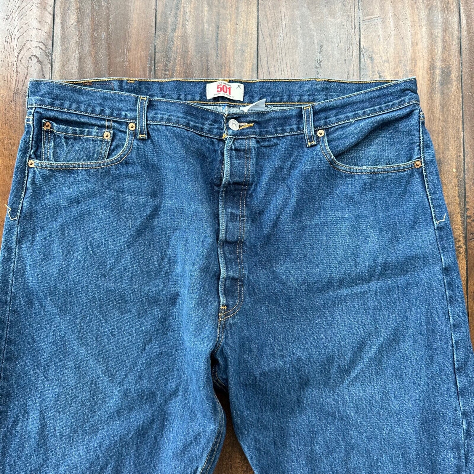 Levis 501 Vintage Y2K XX Straight Leg Jeans 44x32 Med Wash 2000s Act 40x29