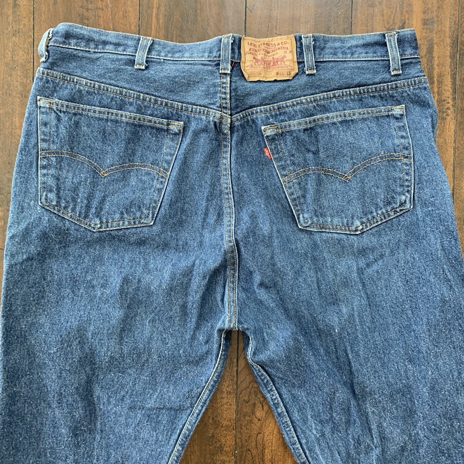 Levis 501 Vintage 90s Straight Leg XX USA Jeans 44x34 Dark Wash Act 40x30